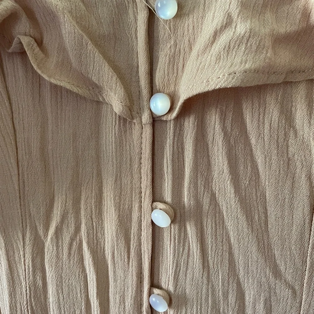 5 for $25 Venus Brand Peach Ruffle-Off-Shoulder Button-Front Maxi Dress - Picture 6 of 12
